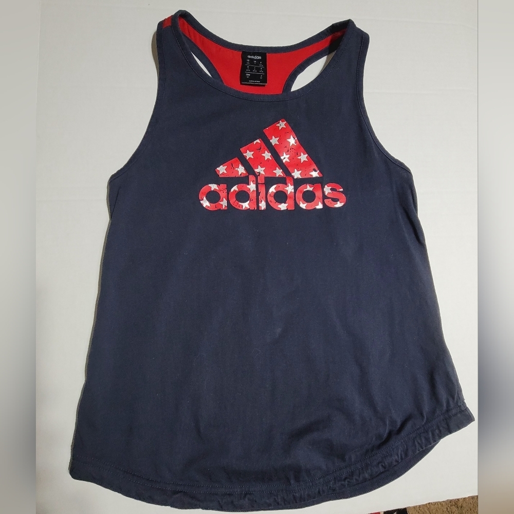 Adidas Women's Americana USA Tank Top Blue/Red Silver Stars Size SM